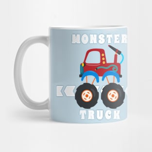 Vector illustration of monster truck with cartoon style. Mug